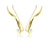 Gold Plated Silver Earring Slender Design EL-105-GP